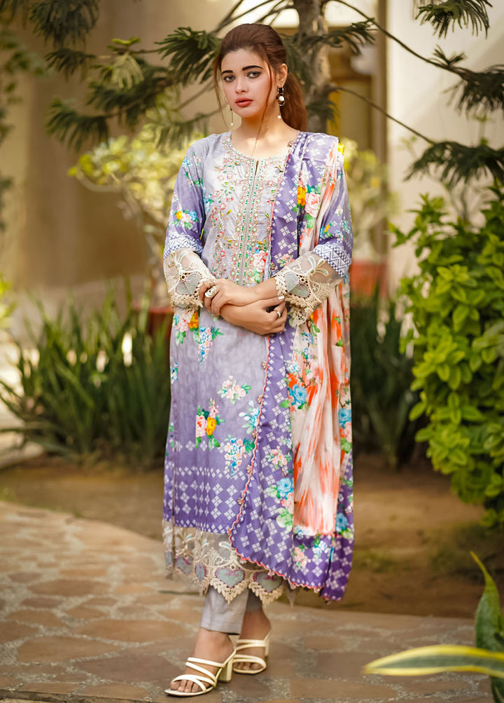 Al Harir Apparel Pret Formal Lawn 3 Piece Suit Mijwan-Grey