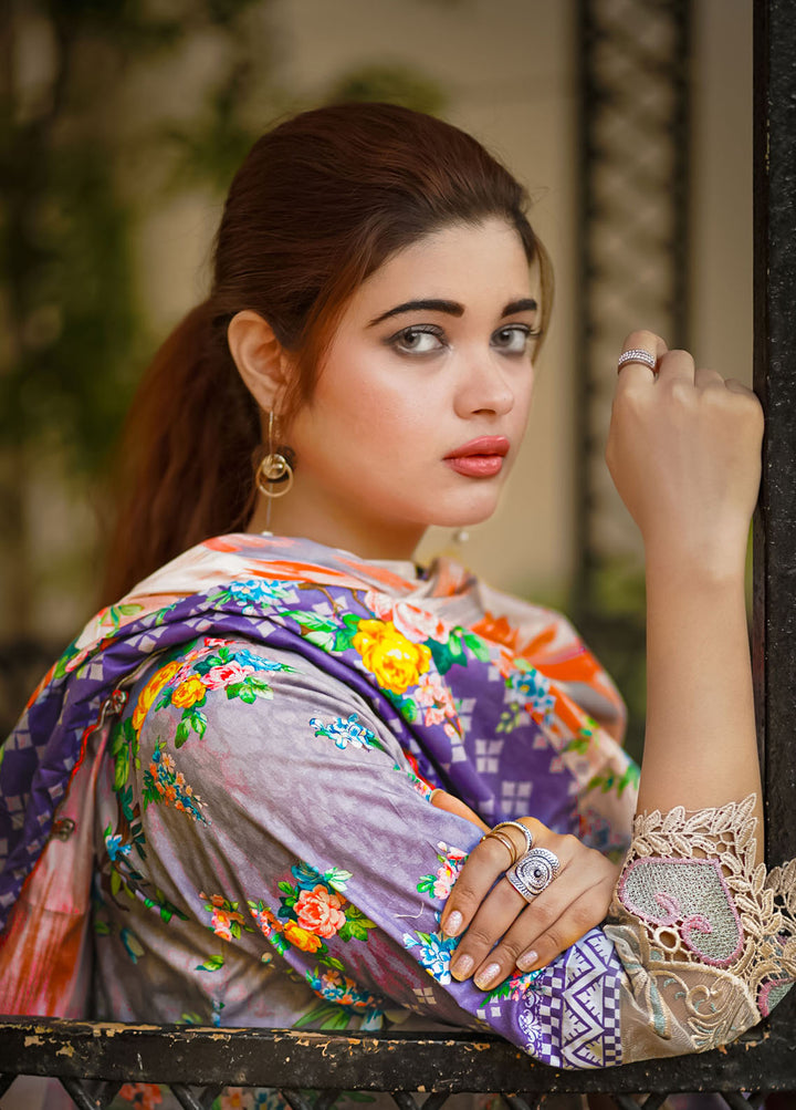 Al Harir Apparel Pret Formal Lawn 3 Piece Suit Mijwan-Grey