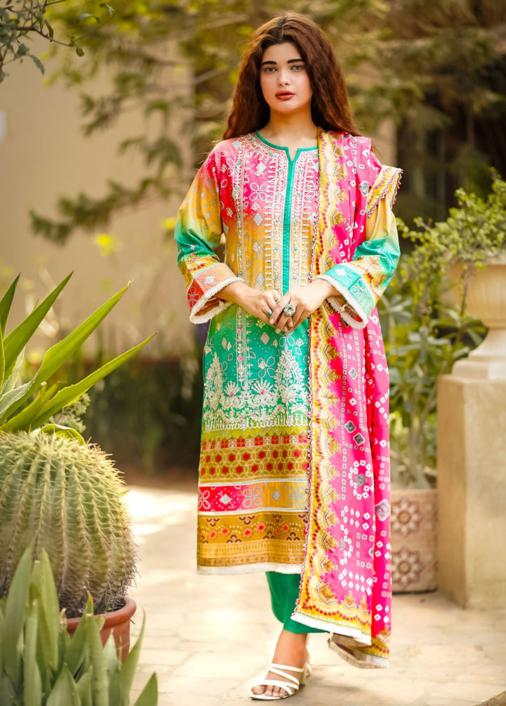 Al Harir Apparel Pret Formal Lawn 3 Piece Suit Mijwan-Multi