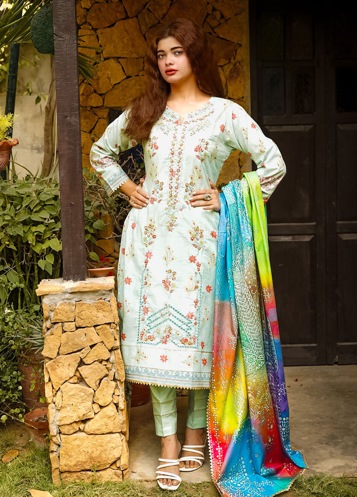 Al Harir Apparel Pret Formal Lawn 3 Piece Suit Mijwan-Pistachio