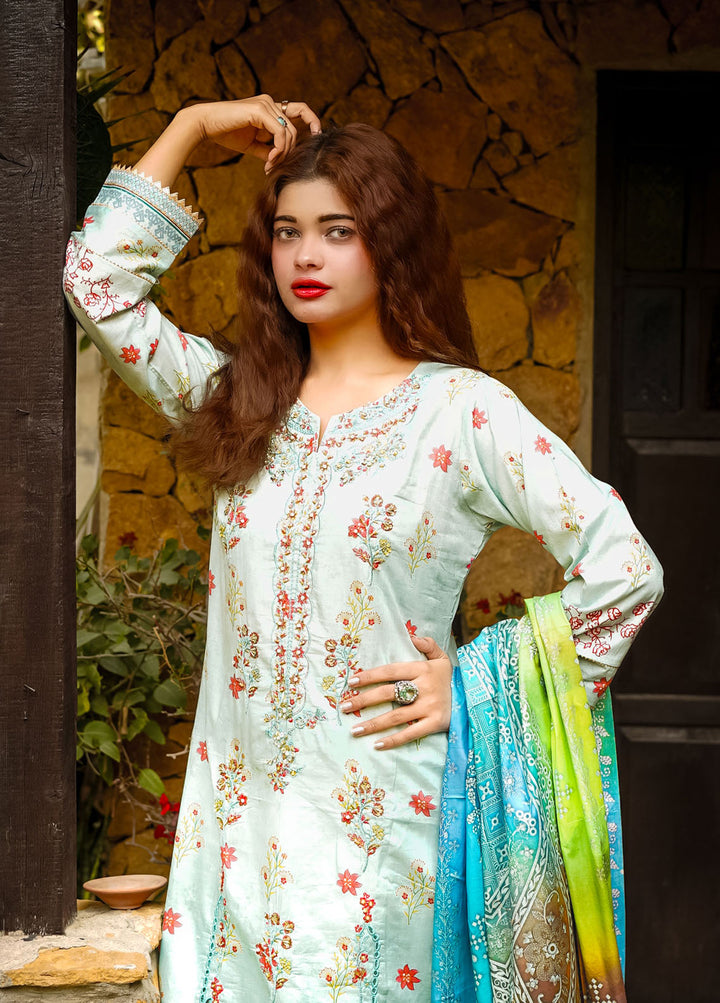 Al Harir Apparel Pret Formal Lawn 3 Piece Suit Mijwan-Pistachio