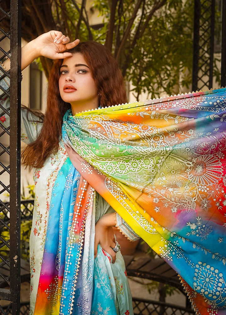 Al Harir Apparel Pret Formal Lawn 3 Piece Suit Mijwan-Pistachio