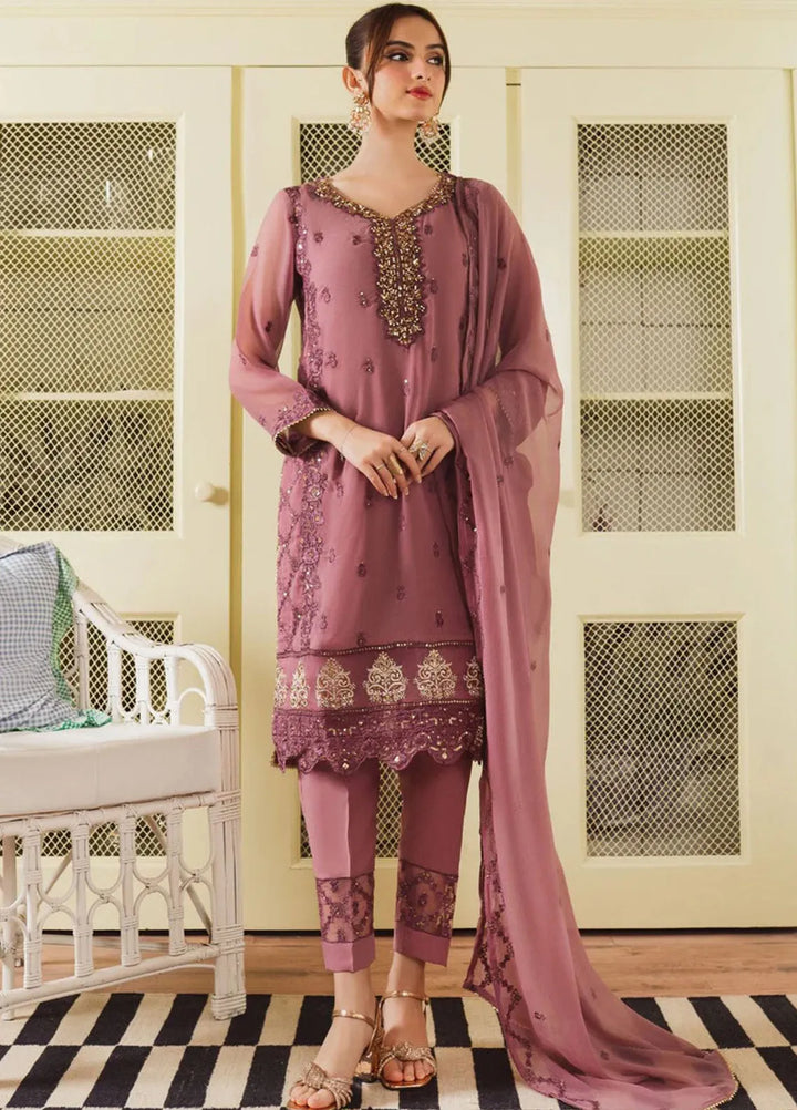 Al Harir Pret Embroidered Chiffon 3 Piece Suit Anmol Lilac