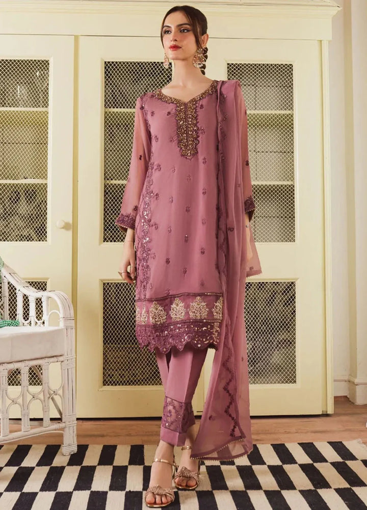 Al Harir Pret Embroidered Chiffon 3 Piece Suit Anmol Lilac
