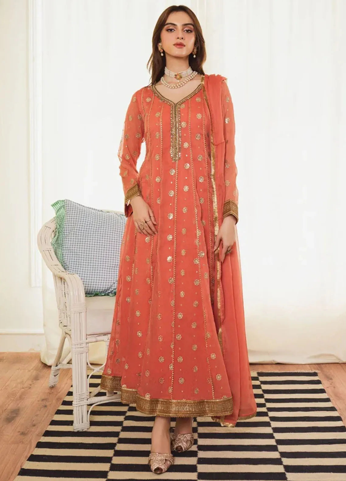 Al Harir Apparel Pret Eastern Chiffon 4 Piece Suit Gulzar Maroon main image 1