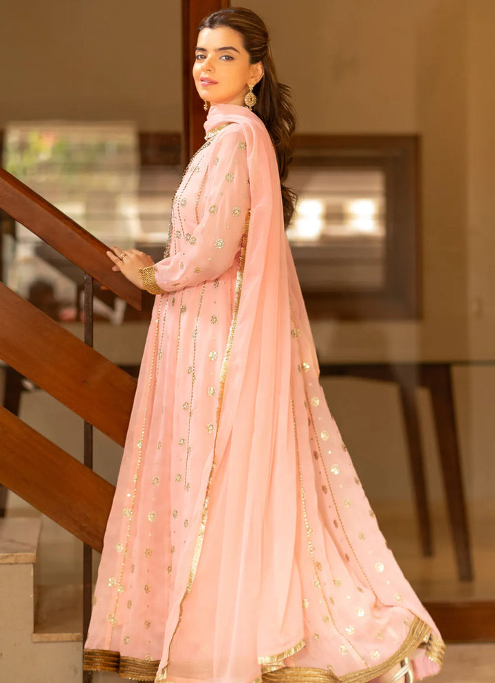 Al Harir  Pret Embroidered Chiffon 3 Piece Suit Mehar Pink