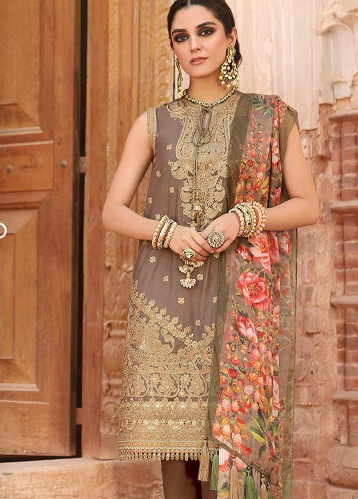 Al Karam Embroidered Cotton Satin Suits Unstitched 2 Piece AK21F FC-25J-21 - Summer Collection