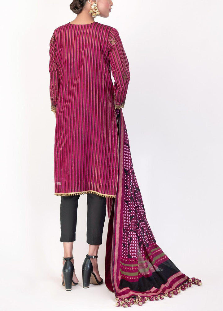 Al Karam Embroidered Yarn Suits Unstitched 3 Piece AK21F-2 FC-11E-21-2-Pink - Festive Collection