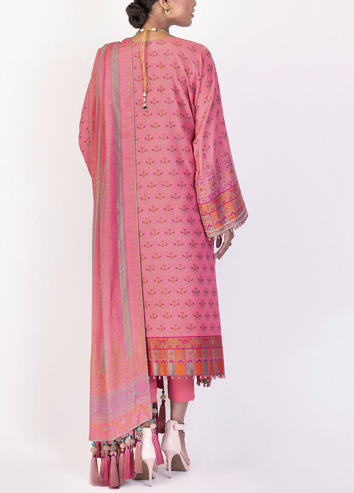 Al Karam Embroidered Jacquard Suits Unstitched 3 Piece AK21F-2 FC-1A-21-2-Pink - Festive Collection