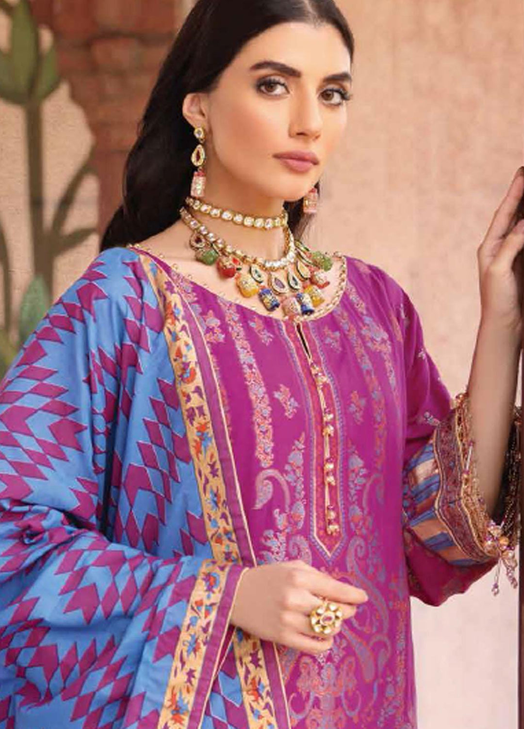 Al Karam Embroidered Jacquard Suits Unstitched 3 Piece AK21FW FC-W-08C-21-3 - Winter Collection