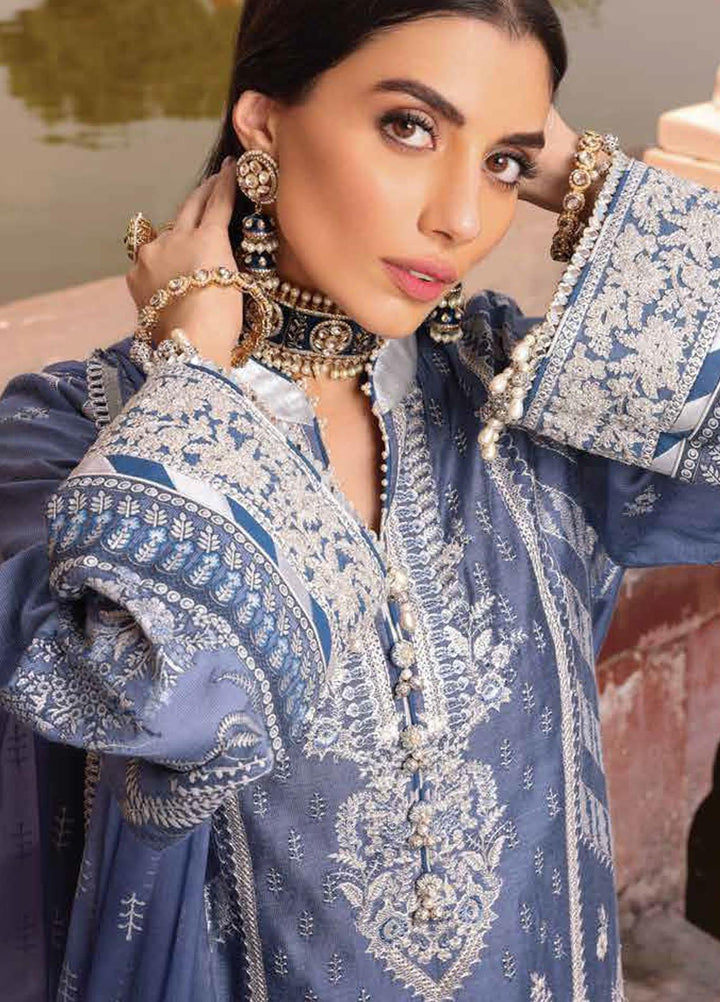Al Karam Embroidered Cotton Net Suits Unstitched 3 Piece AK21FW FC-W-26I-21-3 - Winter Collection