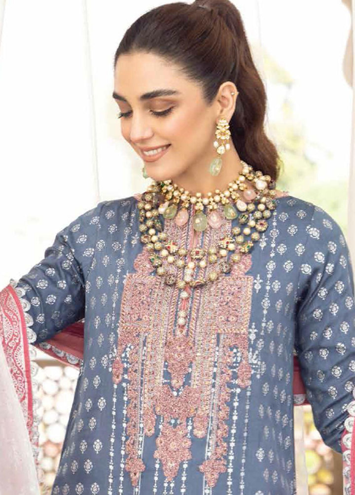 Al Karam Embroidered Cotton Satin Suits Unstitched 2 Piece AK21FW FC-W-28J-21-3-Grey - Winter Collection