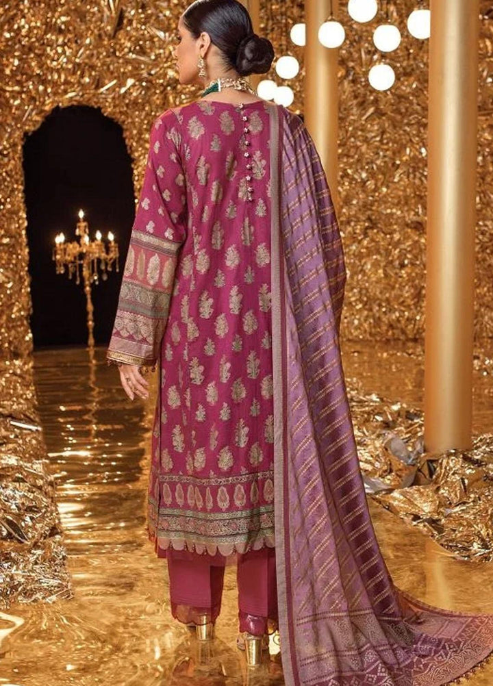 Al Karam Embroidered Lawn Suits Unstitched 2 Piece AK22FW FC-W-21H-22-3-Maroon - Festive Collection