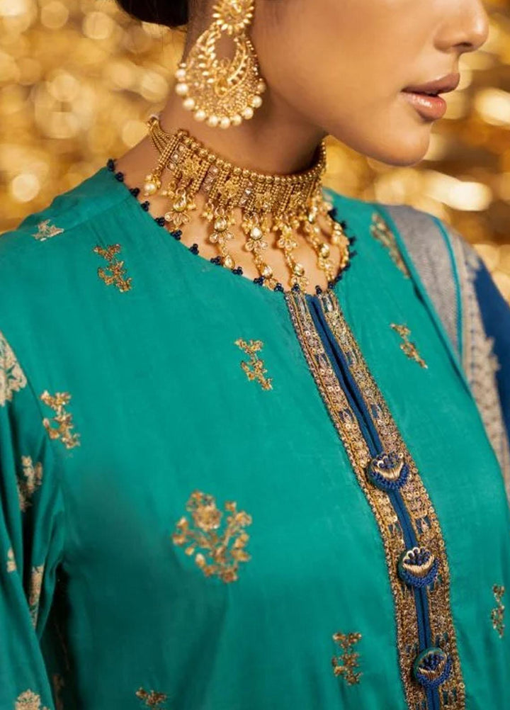 Al Karam Embroidered Viscose Suits Unstitched 3 Piece AK22FW FC-W-25J-22-3-Green - Festive Collection