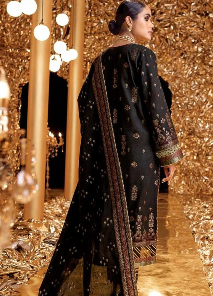Al Karam Embroidered Jacquard  Suits Unstitched 3 Piece AK22FW FC-W-8B-22-3-Black - Festive Collection