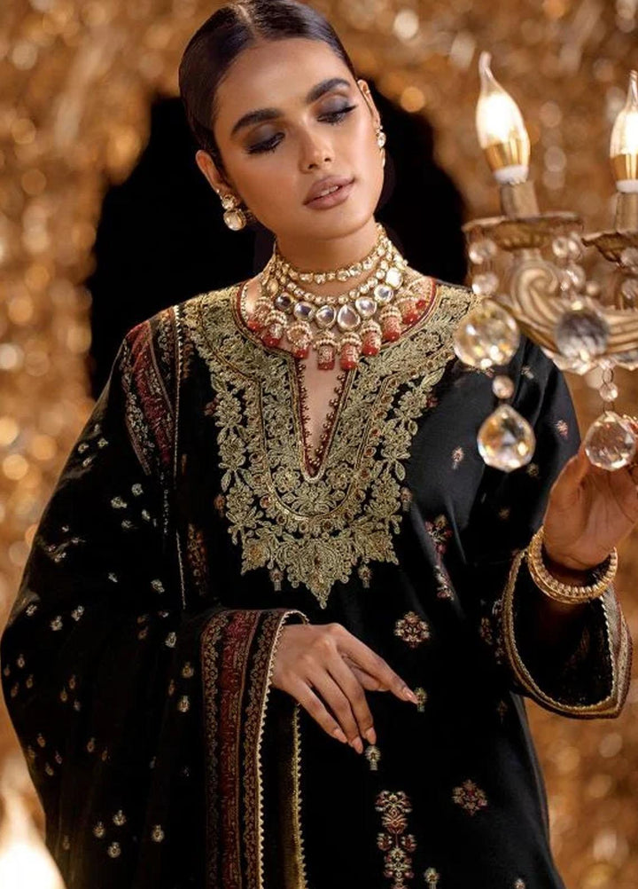Al Karam Embroidered Jacquard  Suits Unstitched 3 Piece AK22FW FC-W-8B-22-3-Black - Festive Collection