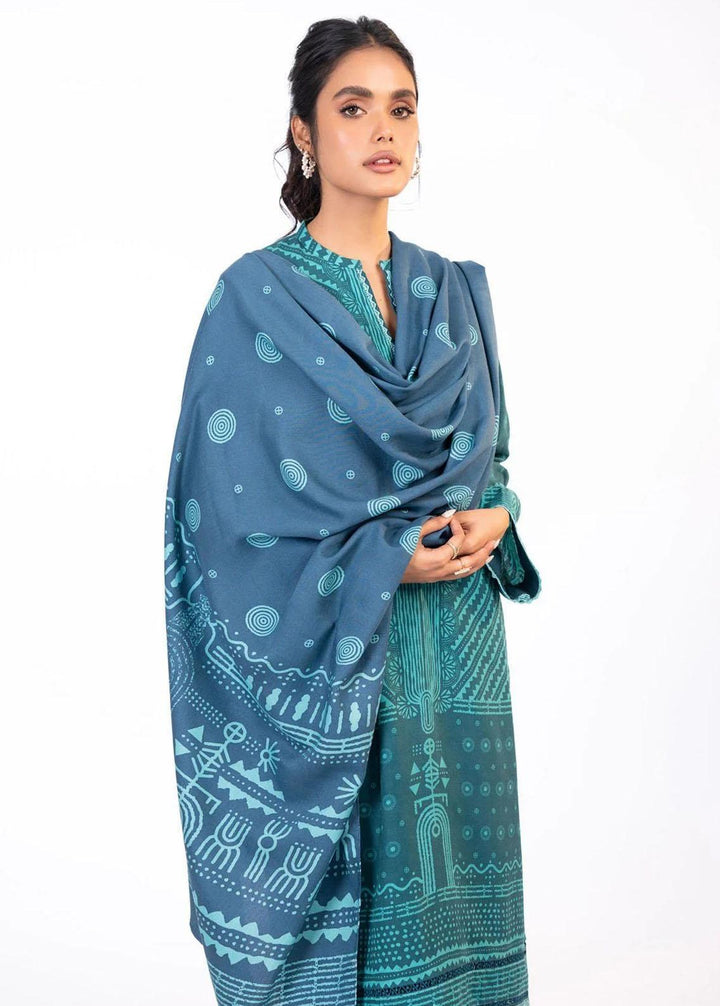 Al Karam Embroidered Khaddar Suits Unstitched 3 Piece AK22FW FW-01-22-Blue - Festive Collection
