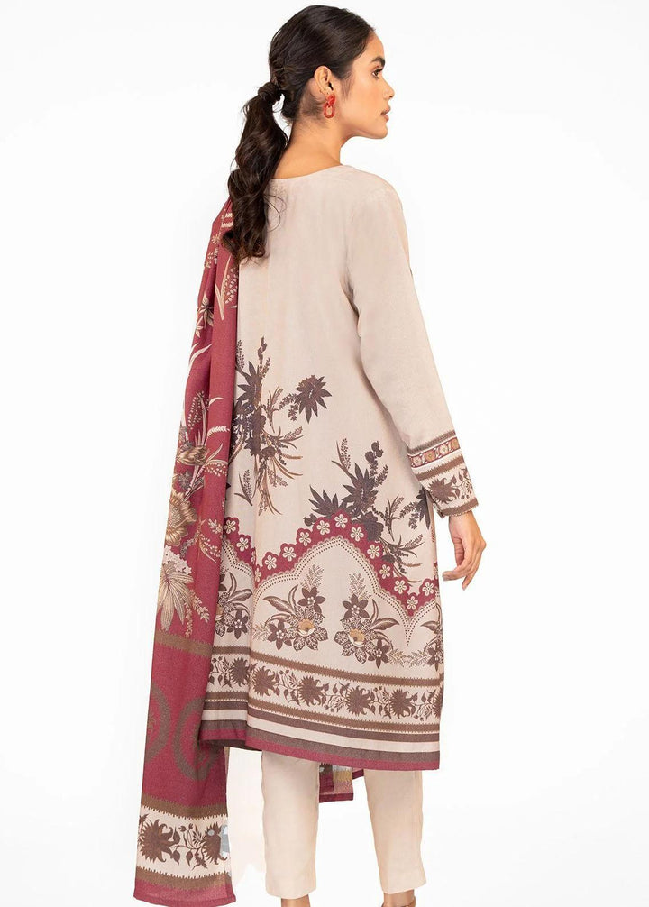 Al Karam Printed Viscose Suits Unstitched 3 Piece AK22FW FW-17-22-Cream - Festive Collection