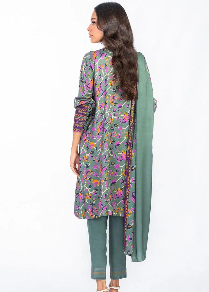 Al Karam Printed Viscose Suits Unstitched 3 Piece AK22FW FW-27.1-22-Grey - Festive Collection
