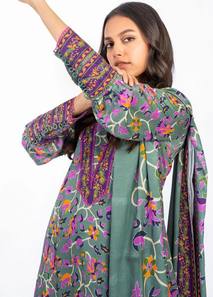 Al Karam Printed Viscose Suits Unstitched 3 Piece AK22FW FW-27.1-22-Grey - Festive Collection