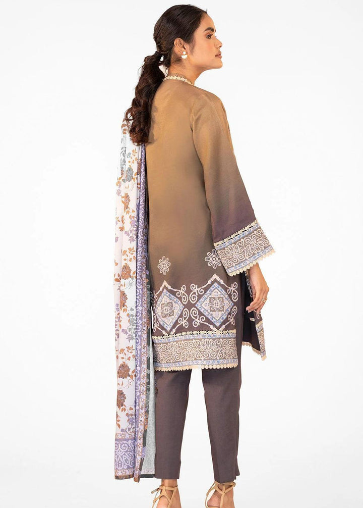 Al Karam Printed Viscose Suits Unstitched 3 Piece AK22FW FW-31-22-Taupe - Festive Collection