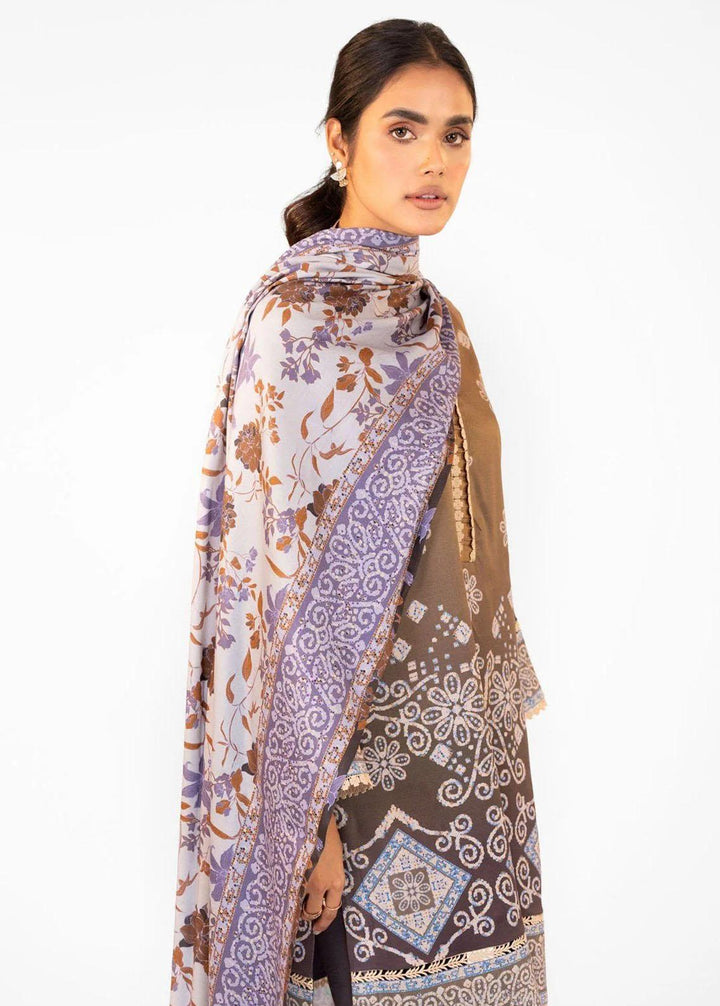 Al Karam Printed Viscose Suits Unstitched 3 Piece AK22FW FW-31-22-Taupe - Festive Collection