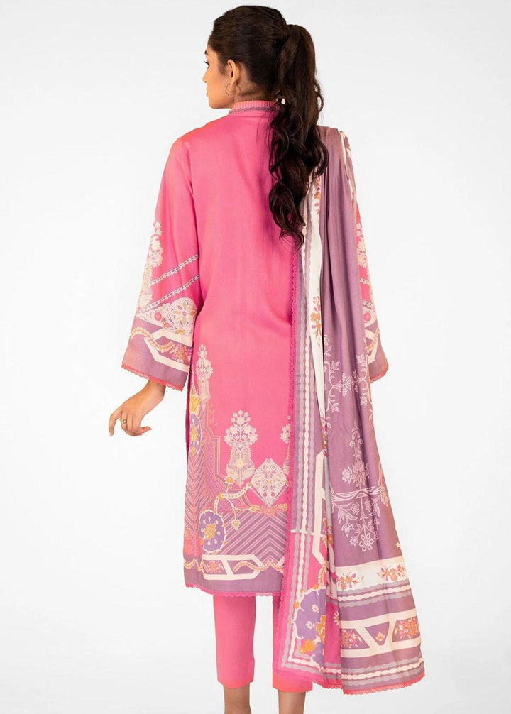 Al Karam Printed Marina Suits Unstitched 3 Piece AK22FW FW-48-22-Pink - Festive Collection