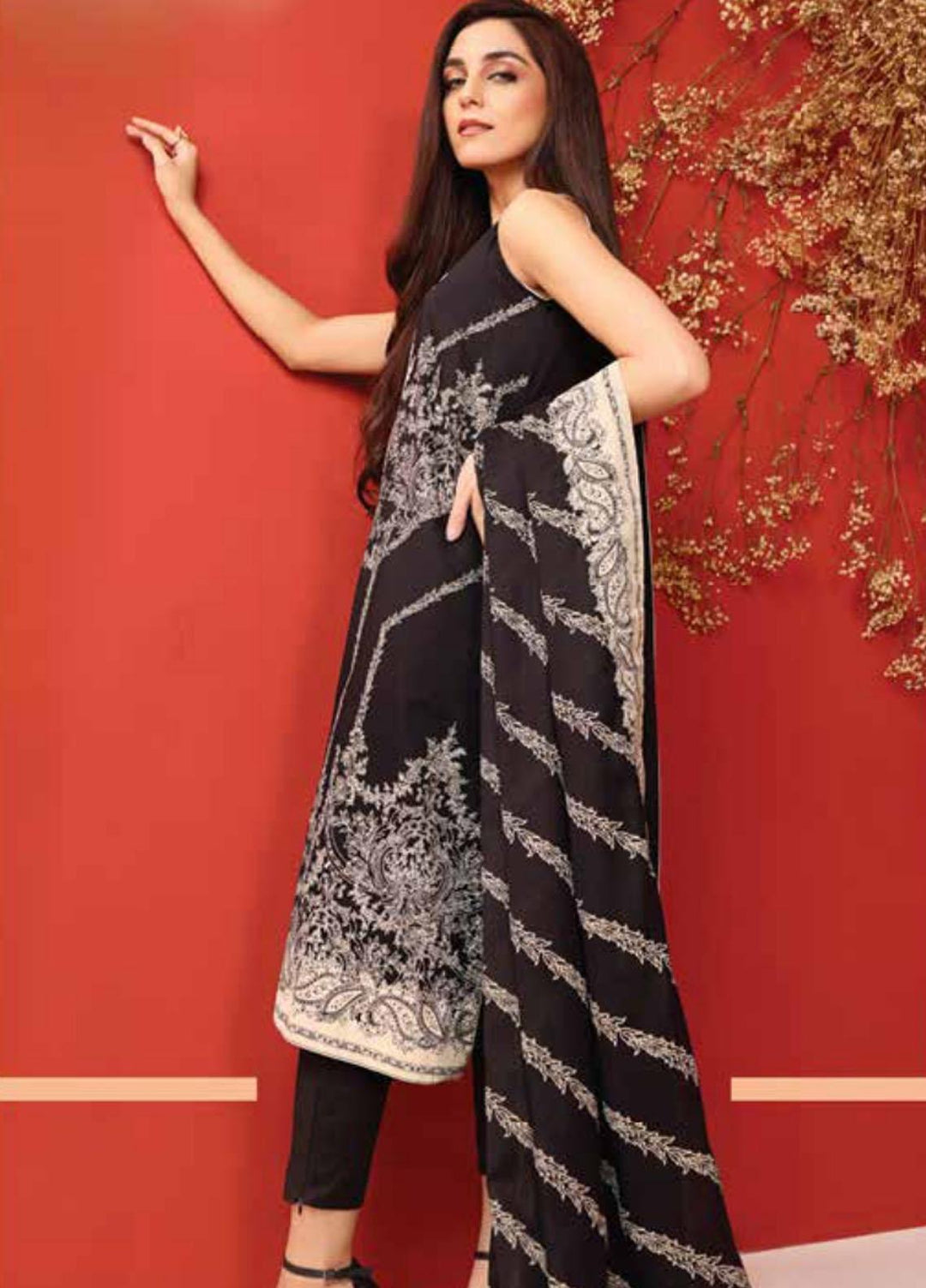 Al Karam Embroidered Cambric Suits Unstitched 2 Piece AK21MS-MS-18.1-21-Black - Summer Collection