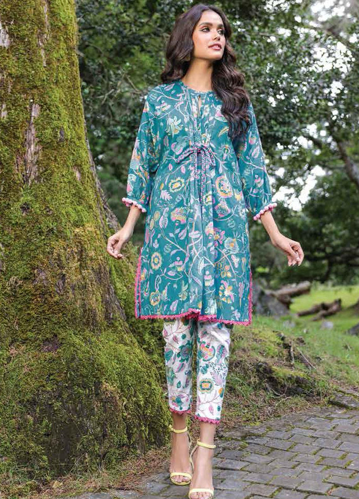Al Karam Printed Lawn Suits Unstitched 2 Piece AK23SSL SS-63-23-Sea Green - Summer Collection