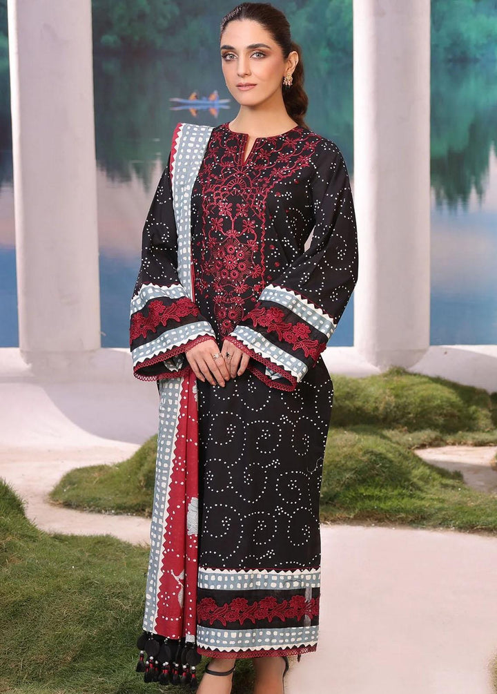 Al Karam Embroidered Cambric Suits Unstitched 3 Piece AK22-SS3 MS-08-22-Black - Winter Collection