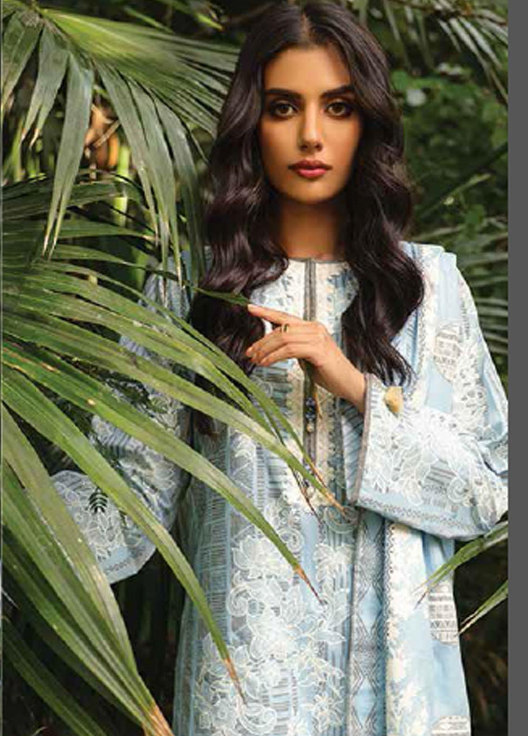 Al Karam Lawn Suits Unstitched 3 Piece AK22-SS3 SS-16-22-3 Light Blue - Spring / Summer Collection