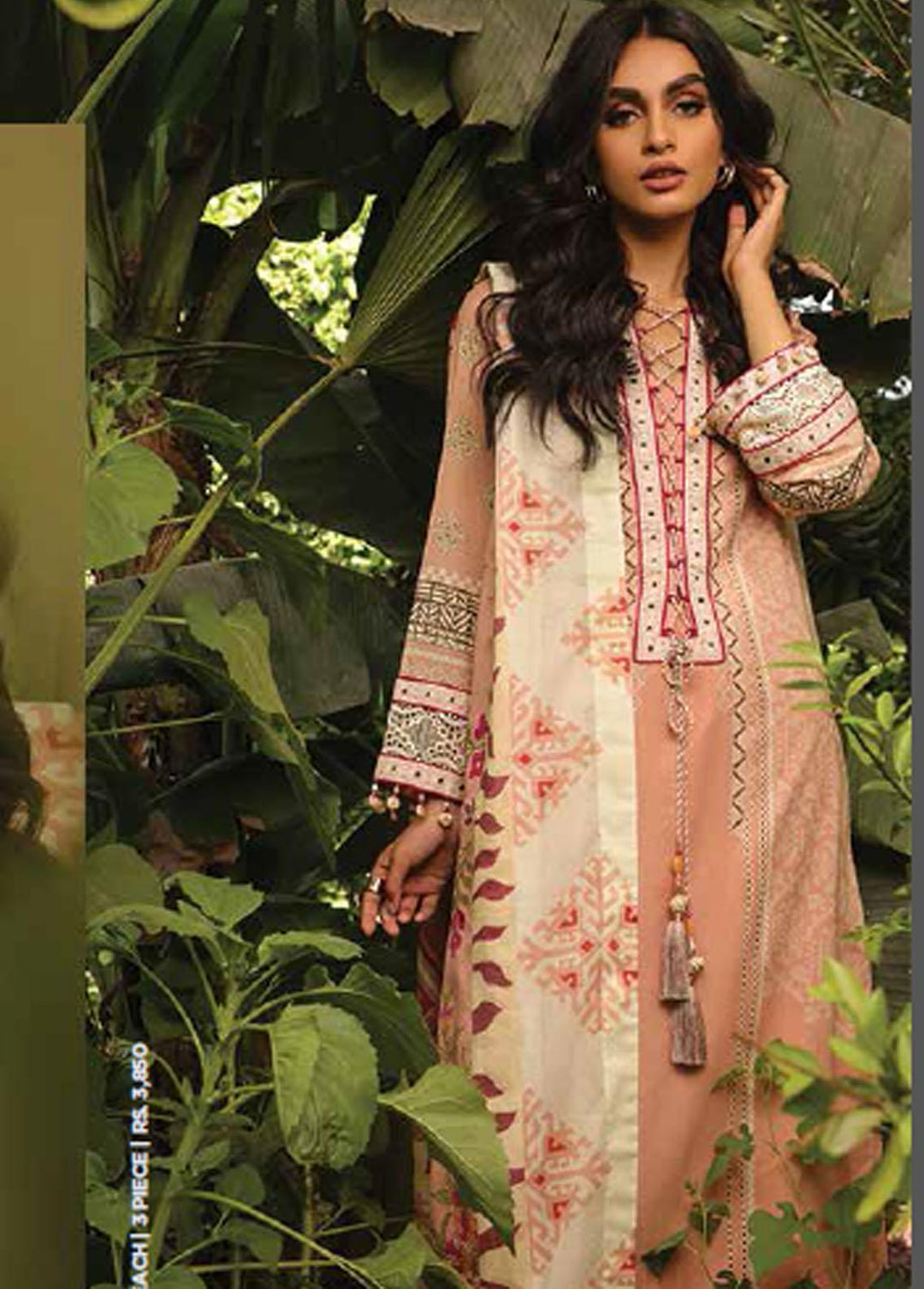 Al Karam Lawn Suits Unstitched 3 Piece AK22-SS3 SS-23-22-3 Peach - Spring / Summer Collection