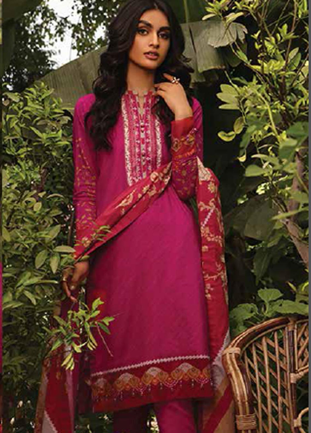 Al Karam Lawn Suits Unstitched 2 Piece AK22-SS3 SS-33-22-3 Pink - Spring / Summer Collection