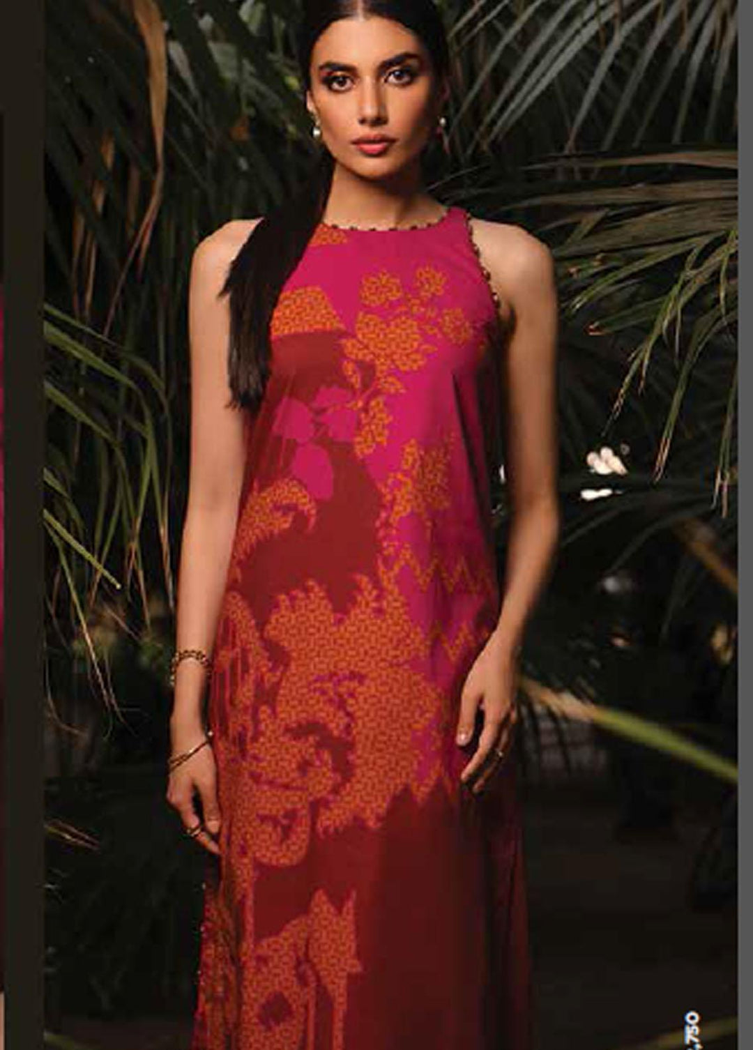 Al Karam Lawn Suits Unstitched 2 Piece AK22-SS3 SS-46-22-3 Maroon - Spring / Summer Collection