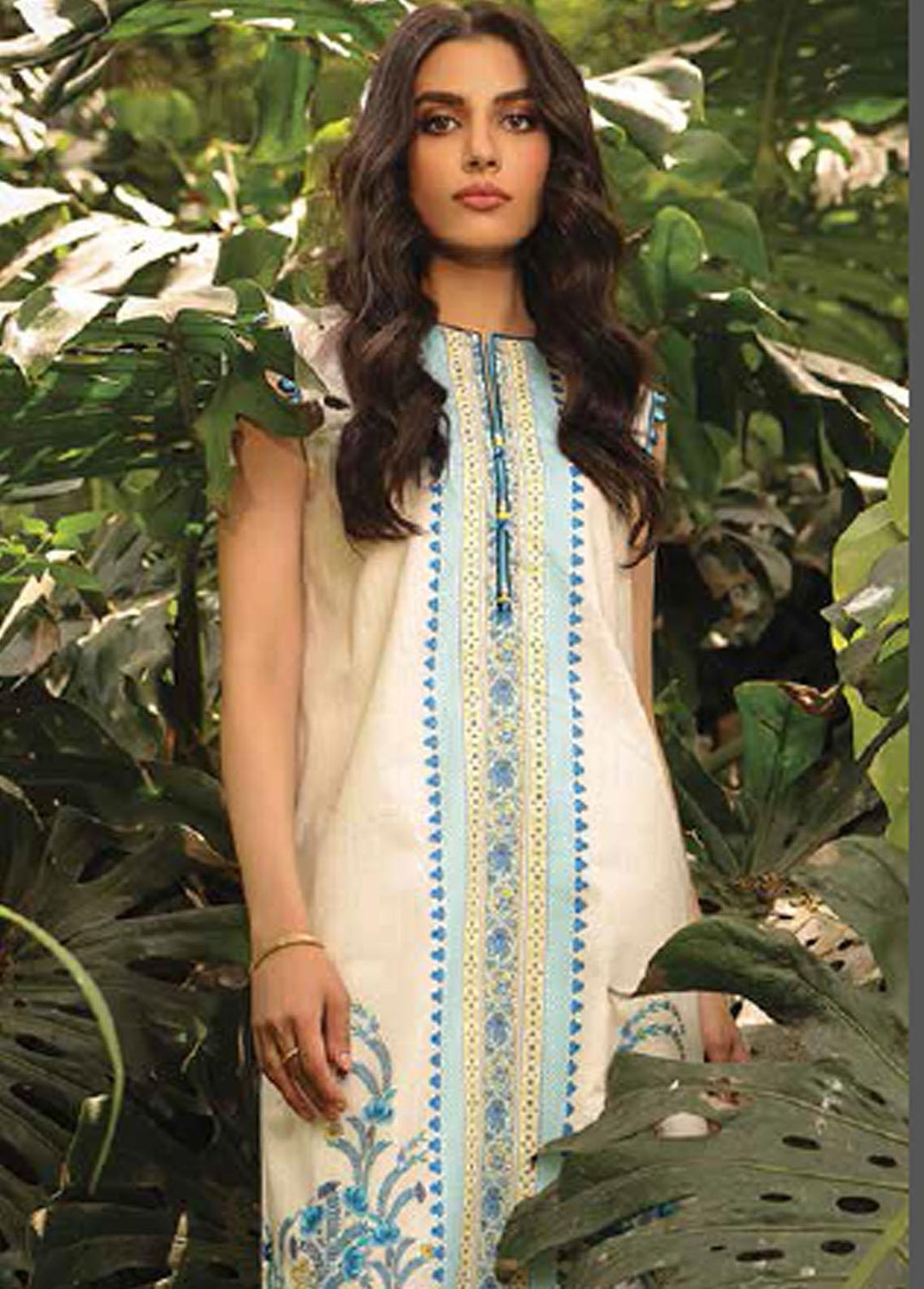 Al Karam Lawn Unstitched Kurti AK22-SS3 SS-49.1-22-3 Ivory - Spring / Summer Collection