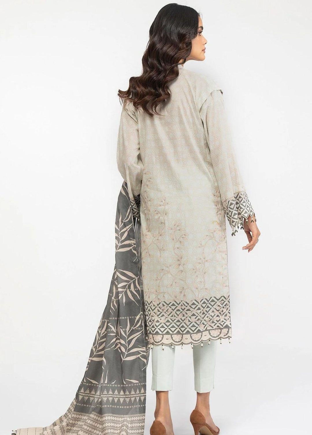 Al Karam Embroidered Lawn Suits Unstitched 3 Piece AK22-SS3 SS-7.1-22-3-Beige - Spring/Summer Collection