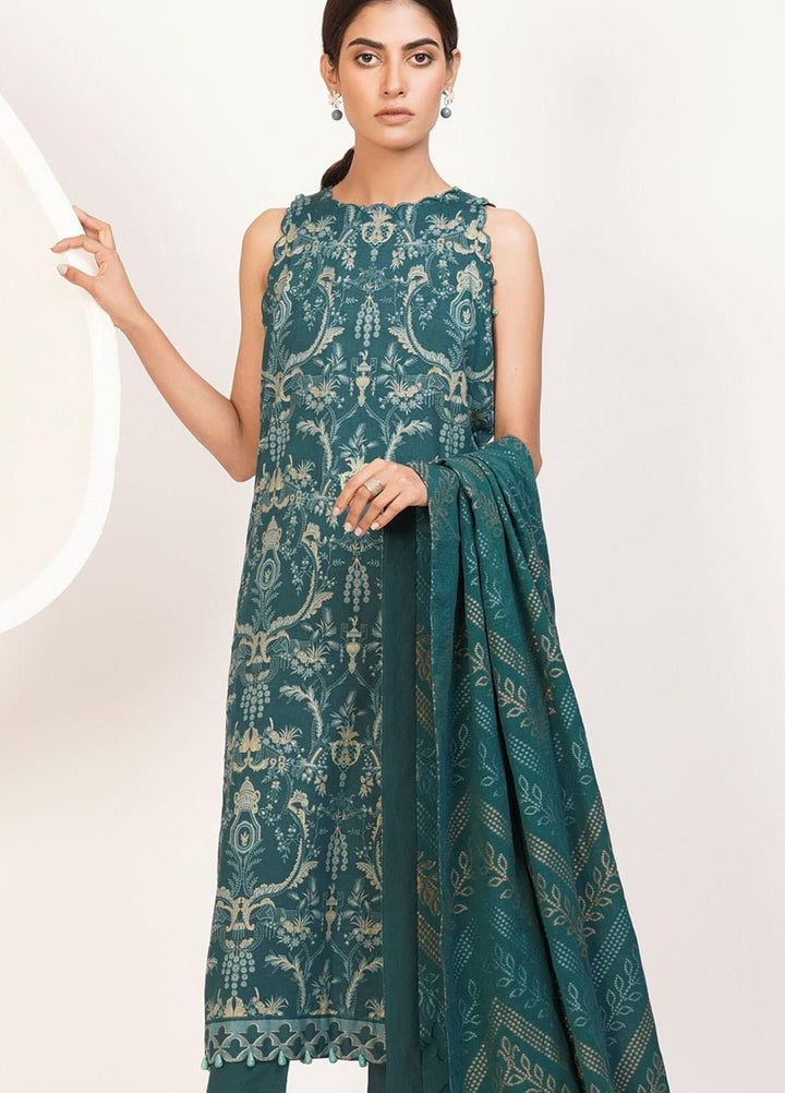 Al Karam Printed Lawn Suits Unstitched 3 Piece 5.1-21-2 Teal Classic - Spring/Summer Collection