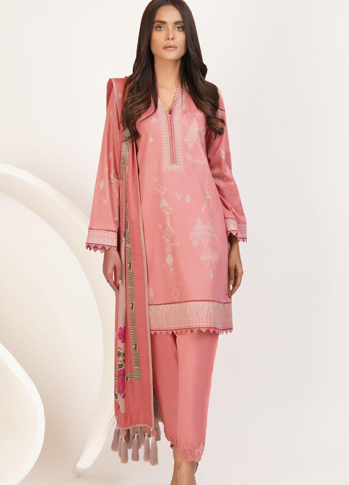Al Karam Embroidered Velvet Suits Unstitched 2 Piece AK21FW FC-W-01A-21-3-Pink - Winter Collection main image 1