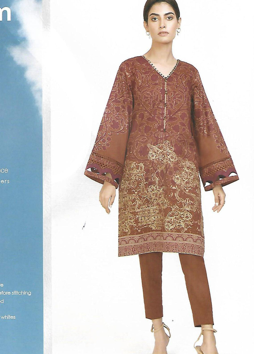 Al Karam Printed Lawn Suits Unstitched 3 Piece AK21S-2 SS-23-21-2 Red - Summer Collection