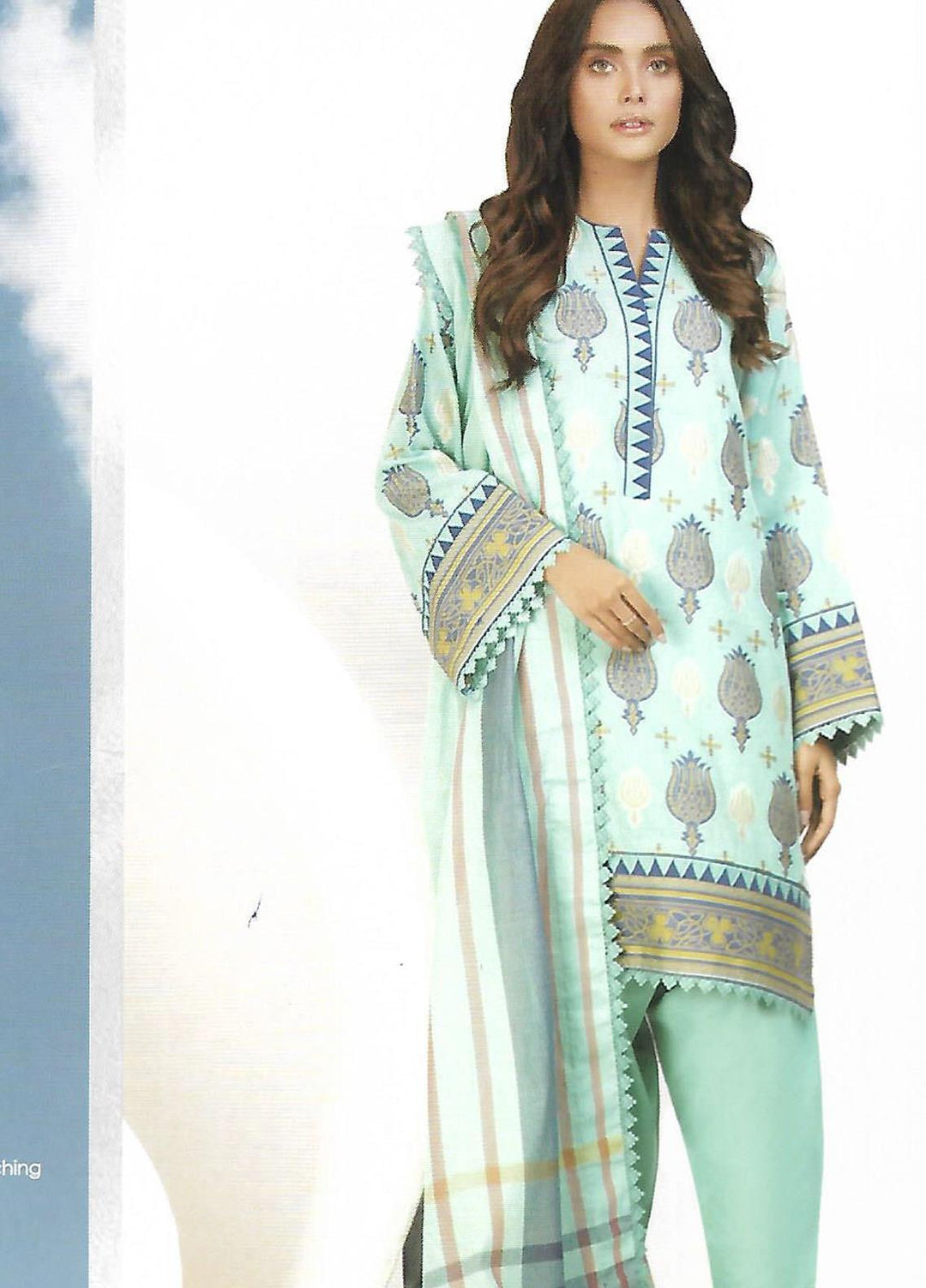 Al Karam Printed Lawn Suits Unstitched 3 Piece AK21S-2 SS-9-1-21-2 Blue - Summer Collection