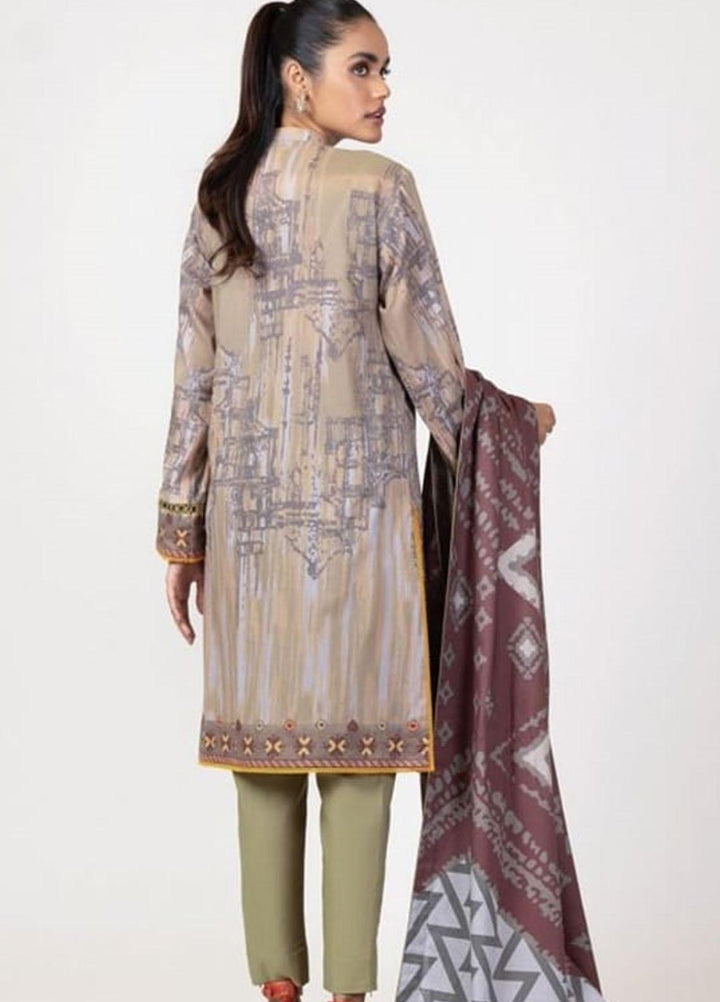 Al Karam Embroidered Lawn Suits Unstitched 2 Piece AK22S SS-38-22 Beige - Summer Collection