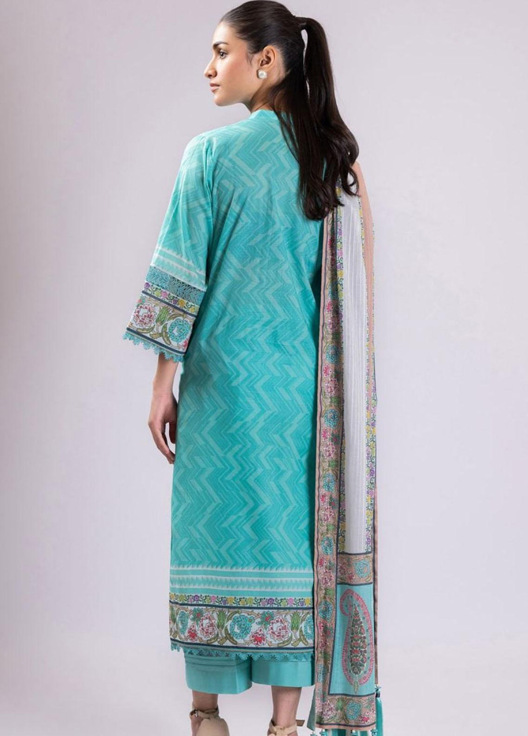 Al Karam Embroidered Lawn Suits Unstitched 2 Piece AK22S SS-37-22 Blue - Summer Collection