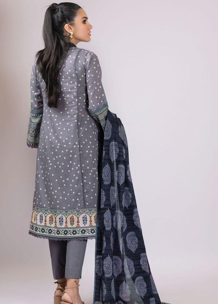 Al Karam Embroidered Lawn Suits Unstitched 2 Piece AK22S SS-39-22 Grey - Summer Collection