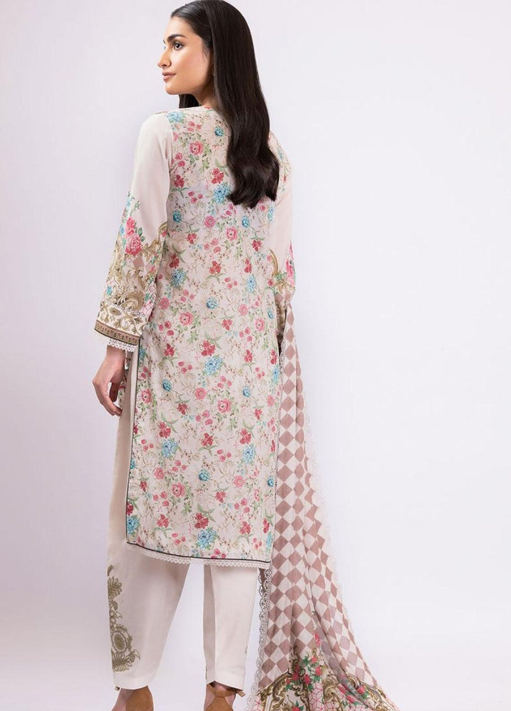Al Karam Embroidered Lawn Suits Unstitched 3 Piece AK22S SS-4.1-22 Cream - Summer Collection