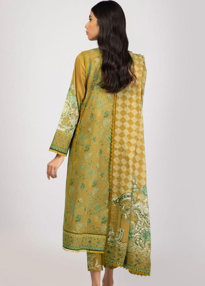 Al Karam Embroidered Lawn Suits Unstitched 3 Piece AK22S SS-4.1-22 Mustard - Summer Collection