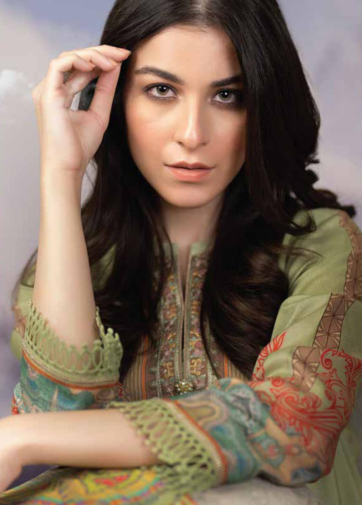 Al Karam Embroidered Viscose Suits Unstitched 2 Piece AK21W FW-38-21 Green - Winter Collection