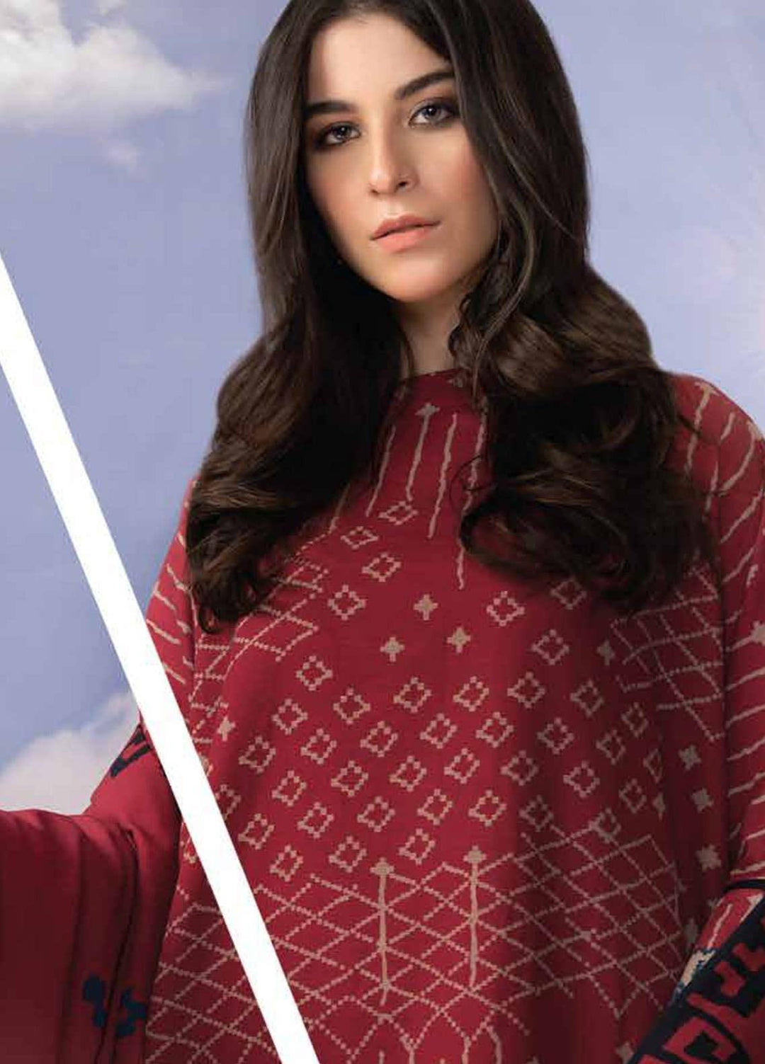 Al Karam Printed Khaddar Suits Unstitched 3 Piece AK21W FW-4.1-21 Red - Winter Collection
