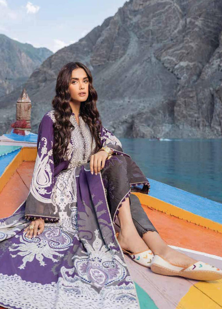 Al Karam Printed Viscose Suits Unstitched 2 Piece AK21W FW-41-21 Purple - Winter Collection