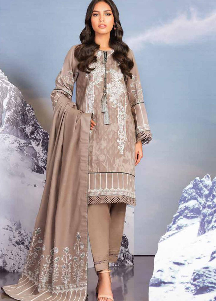 Al Karam Embroidered Khaddar Suits Unstitched 2 Piece AK21W FW-41.1-21 Pink - Winter Collection