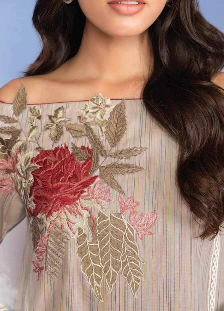 Al Karam Embroidered Yarn Dyed  Unstitched Kurti AK21W FW-43-21 Beige - Winter Collection